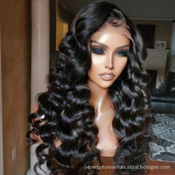 Wholesale Cheap Loose Deep Wave Raw Brazilian Virgin Natural Human Hair Lace Closure Wig Cheap Hd Full Lace Front Wig Human Hair